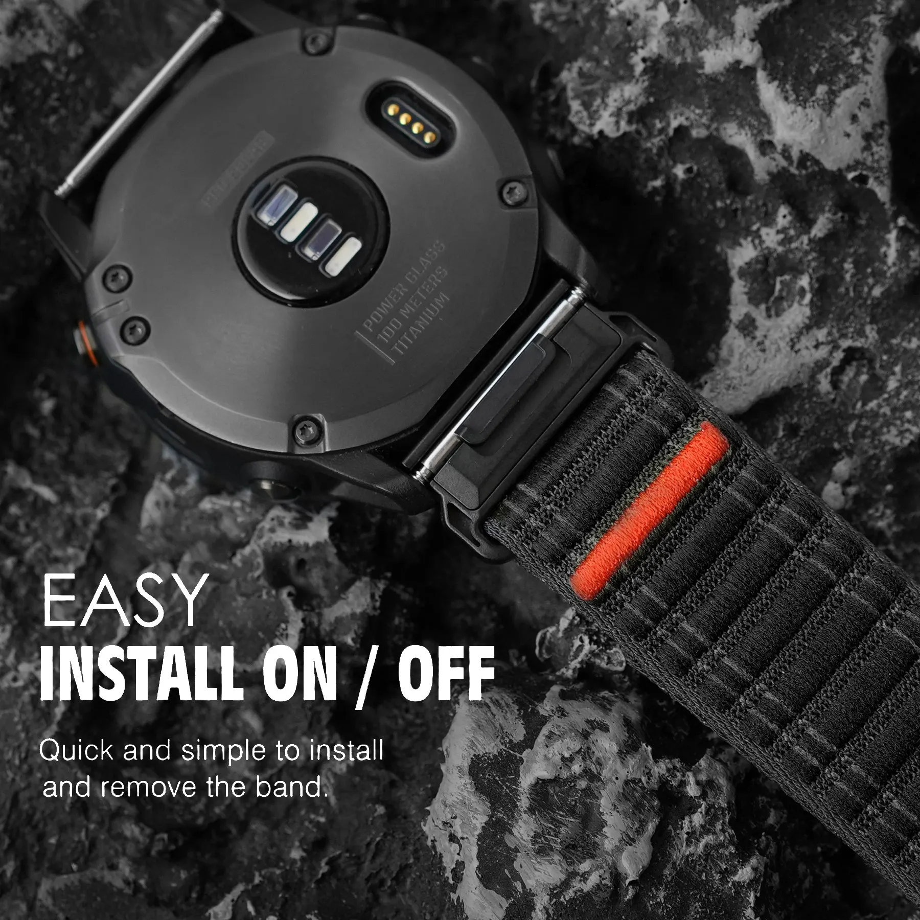 Quick Fit 22 26  epix Pro 51mm/47mm Wristband Sport Nylon Hook Loop Watch Band Strap for Garmin Fenix 8 /7X /6X /Instinct 2X/ 3