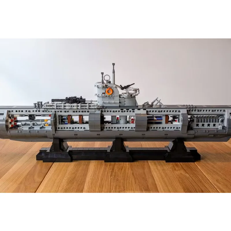 Educational world war naval submarine MOC Navy vehicle brick set DIY warship model ww2 building block kit German U-Boat puzzle