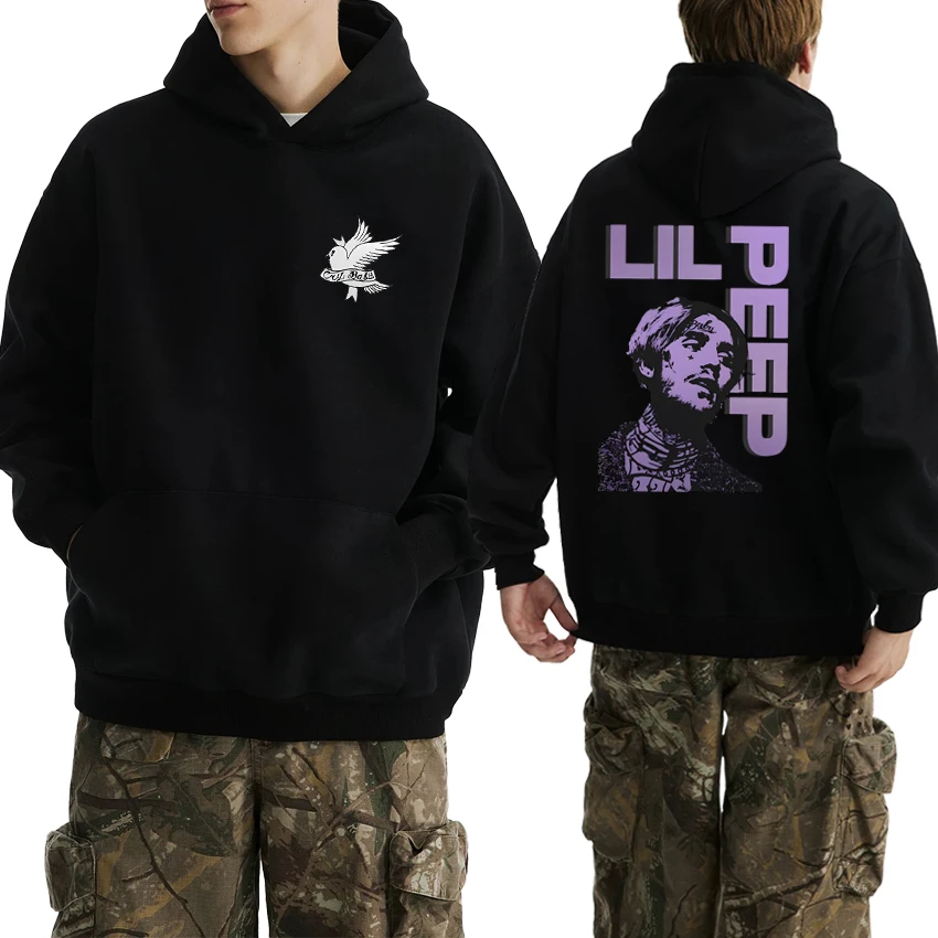 

Rapper Lil Peep 90s vintage hip hop Hoodie streetwear Men women harajuku fashion Sweatshirt Unisex Fleece Long sleeve pullovers