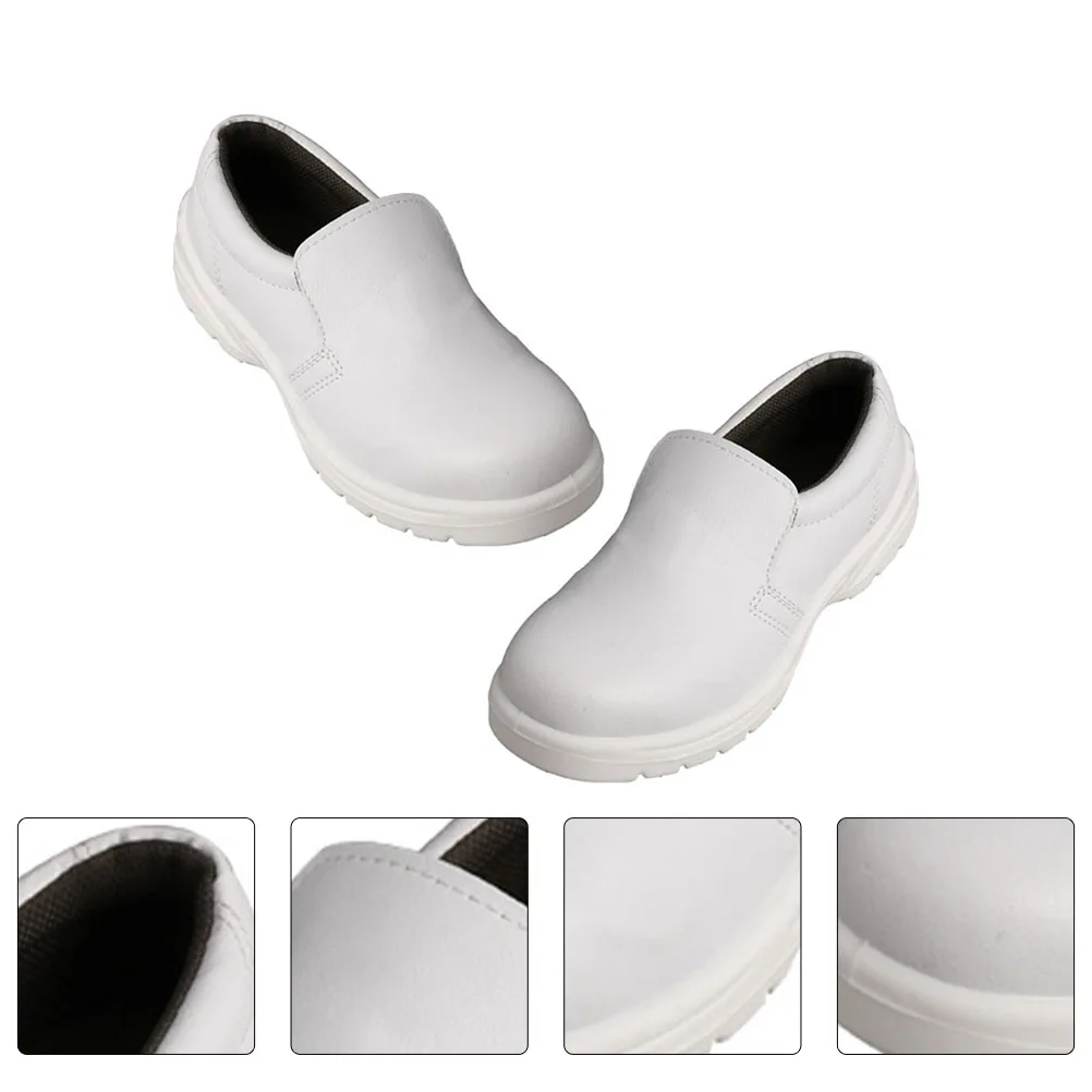 

White Microfiber Mesh PU Sole Safety Shoes Dustproof Anti Static Lightweight Comfortable Breathable Workshop Industrial