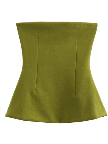 Imagen 2 del producto ZAJIA2005 nueva ropa de mujer estilo europeo y americano selección de colores delgada simple tela de doble cara top envolvente en el pecho