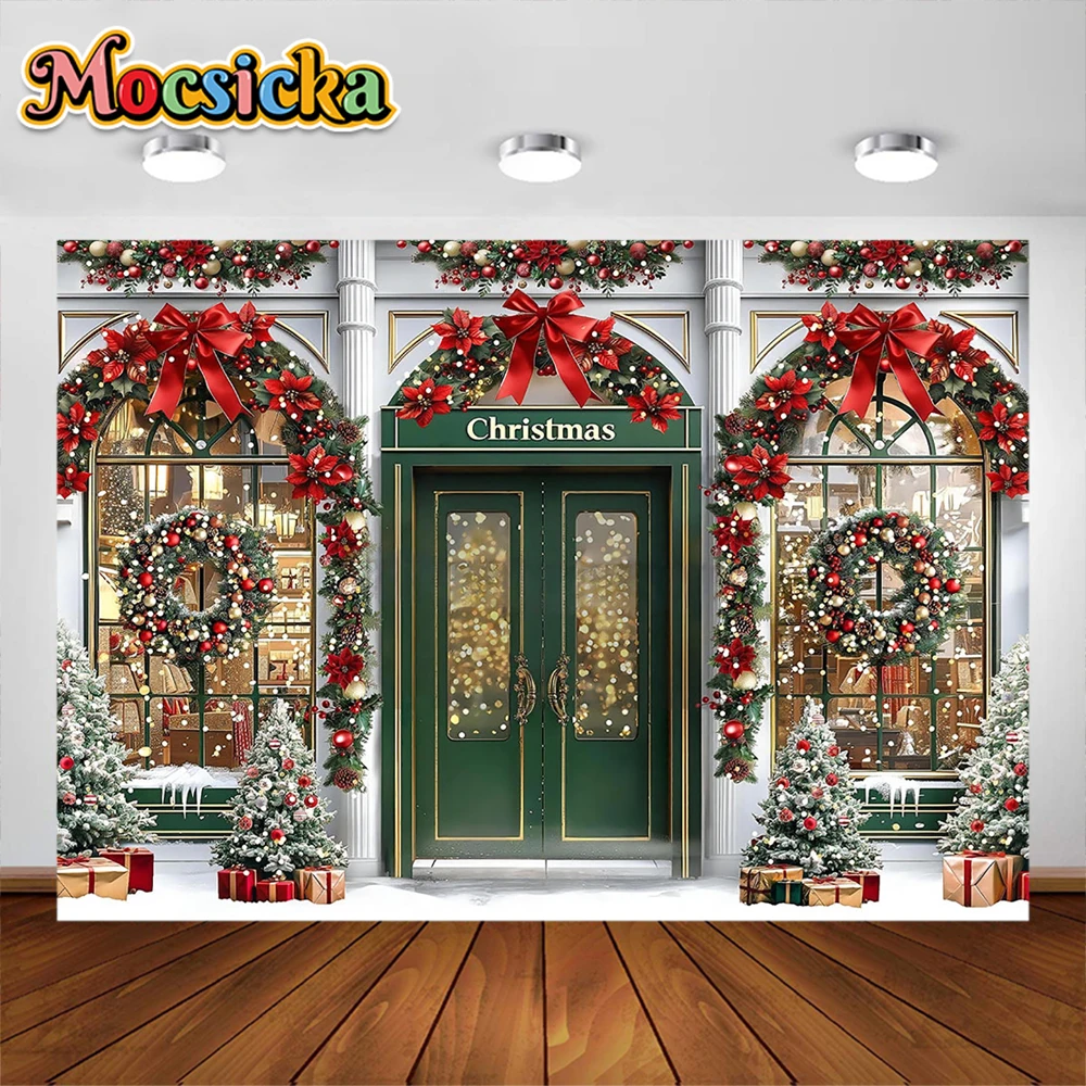 عيد ميلاد سعيد خلفية عيد ميلاد سعيد الأحمر كاندي الشتاء الثلج سانتا الاطفال صورة التصوير خلفية استوديو الدعائم