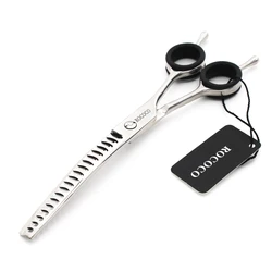 7 inch Pet Downward Curved Thinning Scissors Professional Dog Chunker Thinning Shears Cat Grooming Clipper Hair Cut Tools Silver