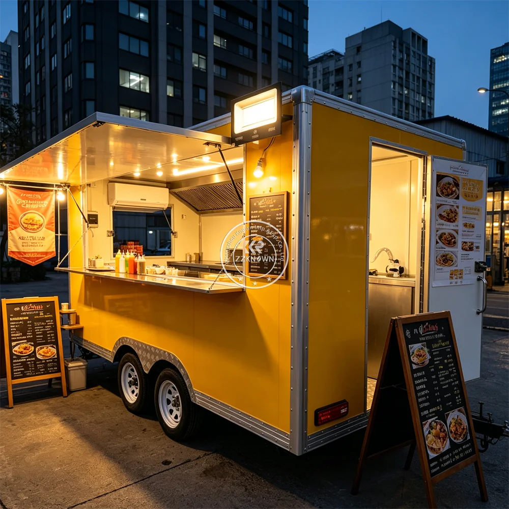 

Customized Mobile Coffee Hot Dog Snack Trailer Food Trailer Fast Food Catering Truck With Complete Kitchen Setup