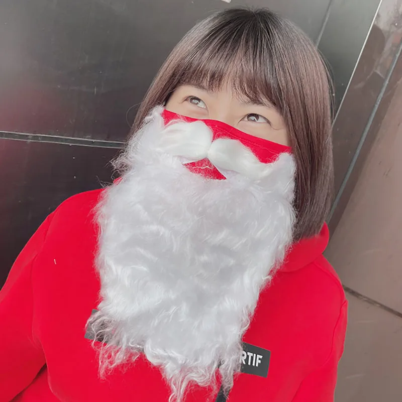 Santa Claus beard mask cloth mask PM2.5 filter cross border European and American winter warm cotton mask pure cotton