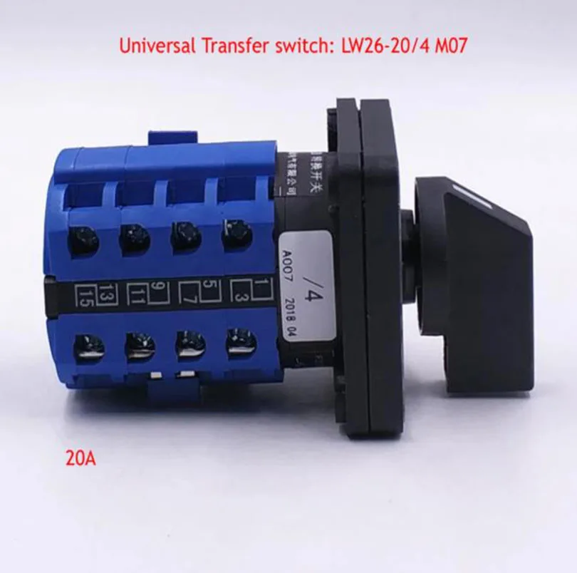 1pc LW26-20/4 M07 High And Low Speed Fast And Slow Motor Star Triangle Start Universal Switch Three Gears Four Sections