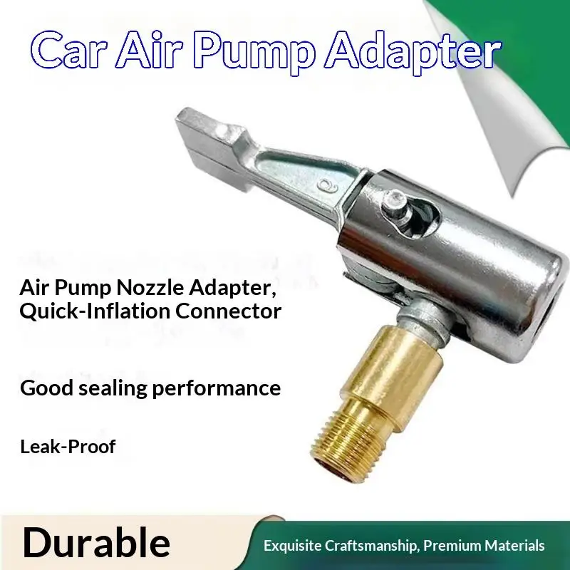 Car Tire Nozzle Clamp Inflation Pump Quick Connector Nozzle Clip-on Adapter