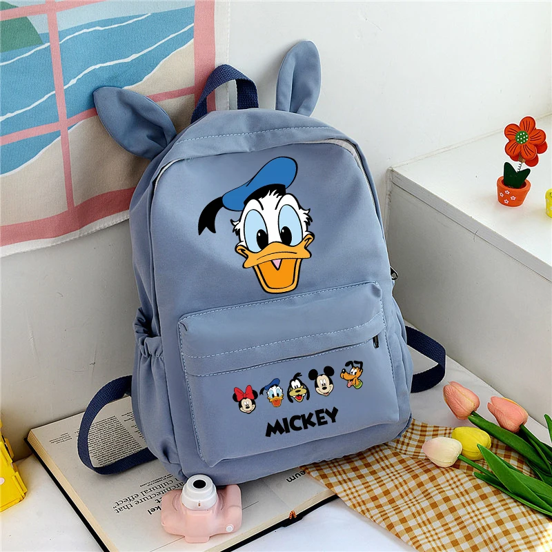 Disney Mickey Cartoon Backpack School Student Waterproof Bags Donald Duck Schoolbag Teen Bookbag Rucksack Travel Backpack