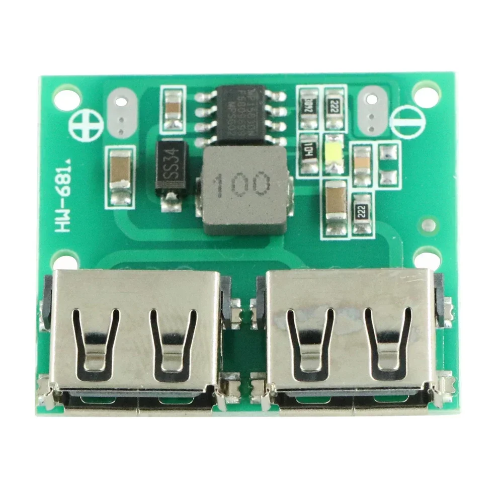 Módulo regulador de carga de coche para arduino, cargador reductor de DC-DC de 9V, 12V, 24V a 5V, salida USB Dual, voltaje Buck 3A