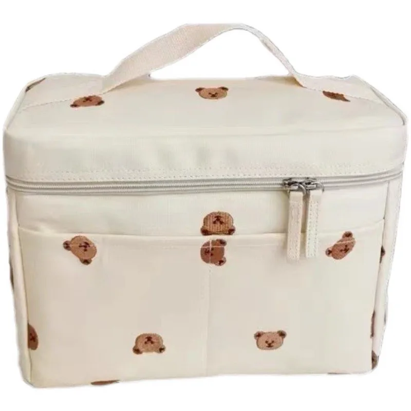

New ins Korean style children's bear thermal insulation bag baby stroller storage bag mommy bag portable bag