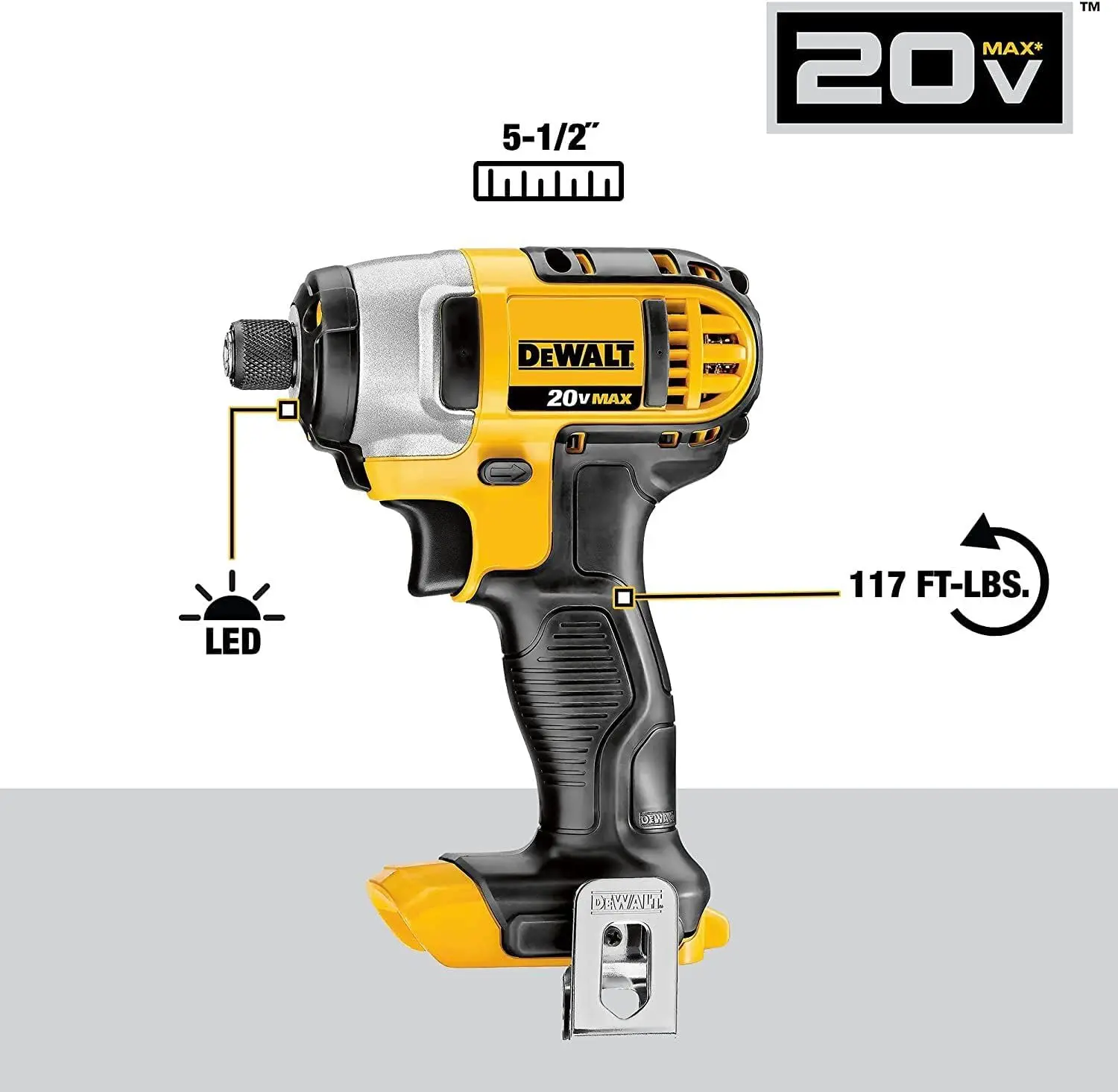 DEWALT bor tanpa kabel 20V MAX dan Driver Impact, Kit Kombo alat listrik dengan 2 baterai dan pengisi daya (DCK240C2)