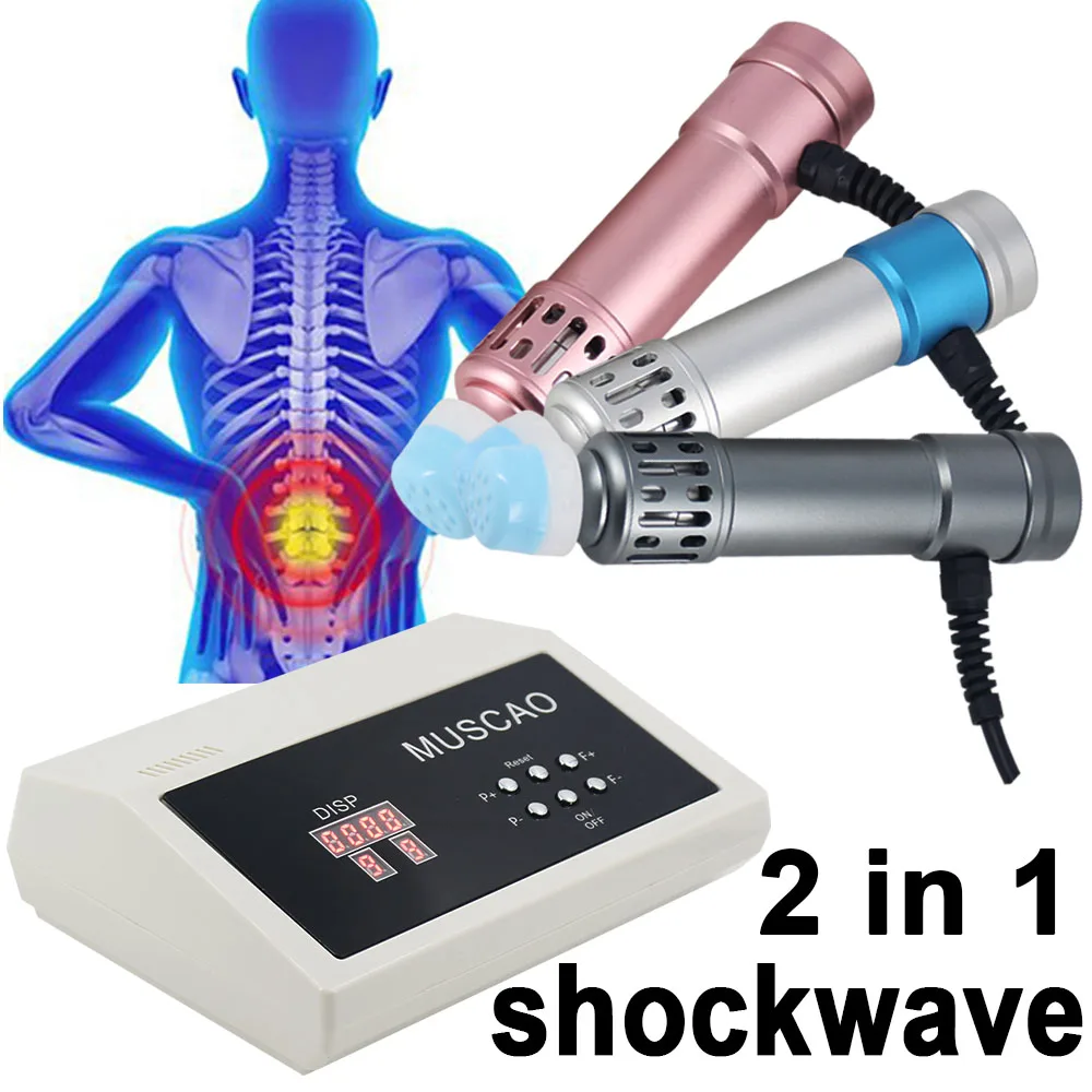 

New 2 in 1 Shock Wave Instrument With 11 Head Pain Relief ED Treatment Chiropractic Neck Pain Shockwave Therapy Machine 2022