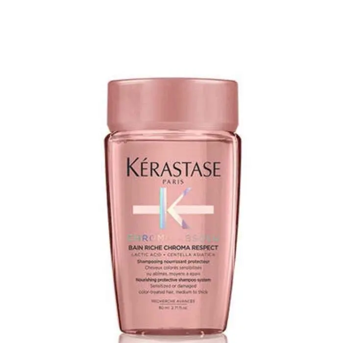Kerastase Chroma Absolu Bain Riche Chroma Respect Shampoo 80ml/2.71oz, Sampo Asli untuk Rambut, Perawatan Rambut