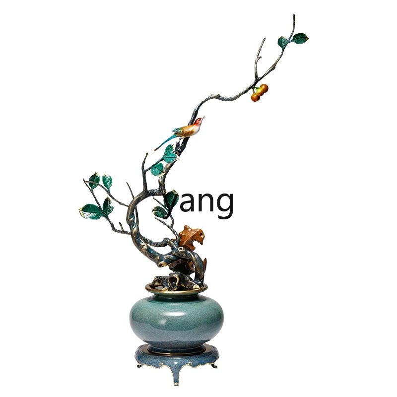 

Lmm copper handicrafts magpie branch ornament living room entrance new Chinese desktop