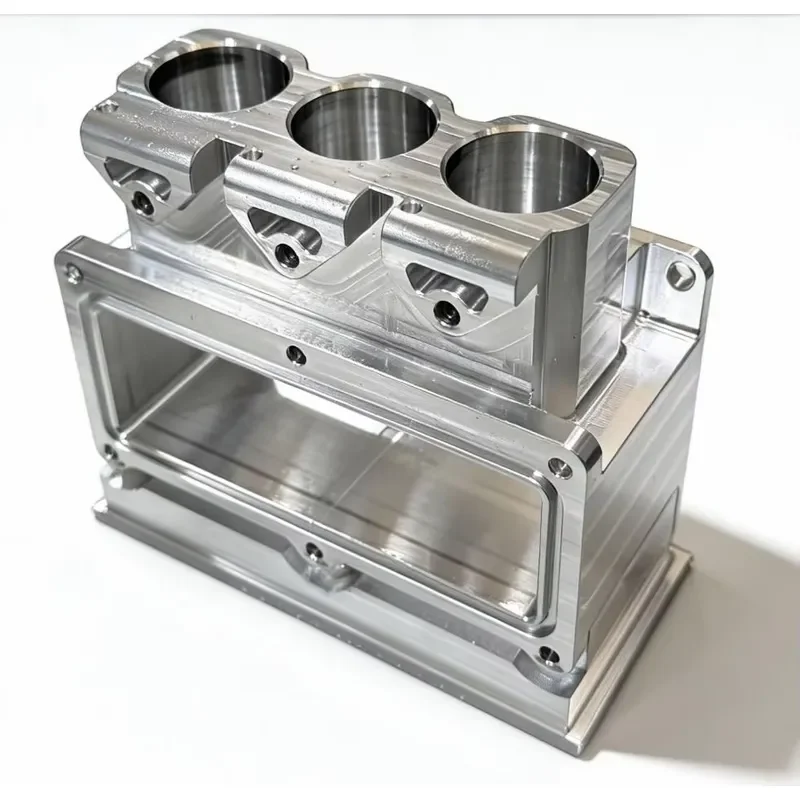 for Machined 6061 Aluminum Manifold  3 Cavity Hydraulic Pneumatic Valve Housing  Milled Parts