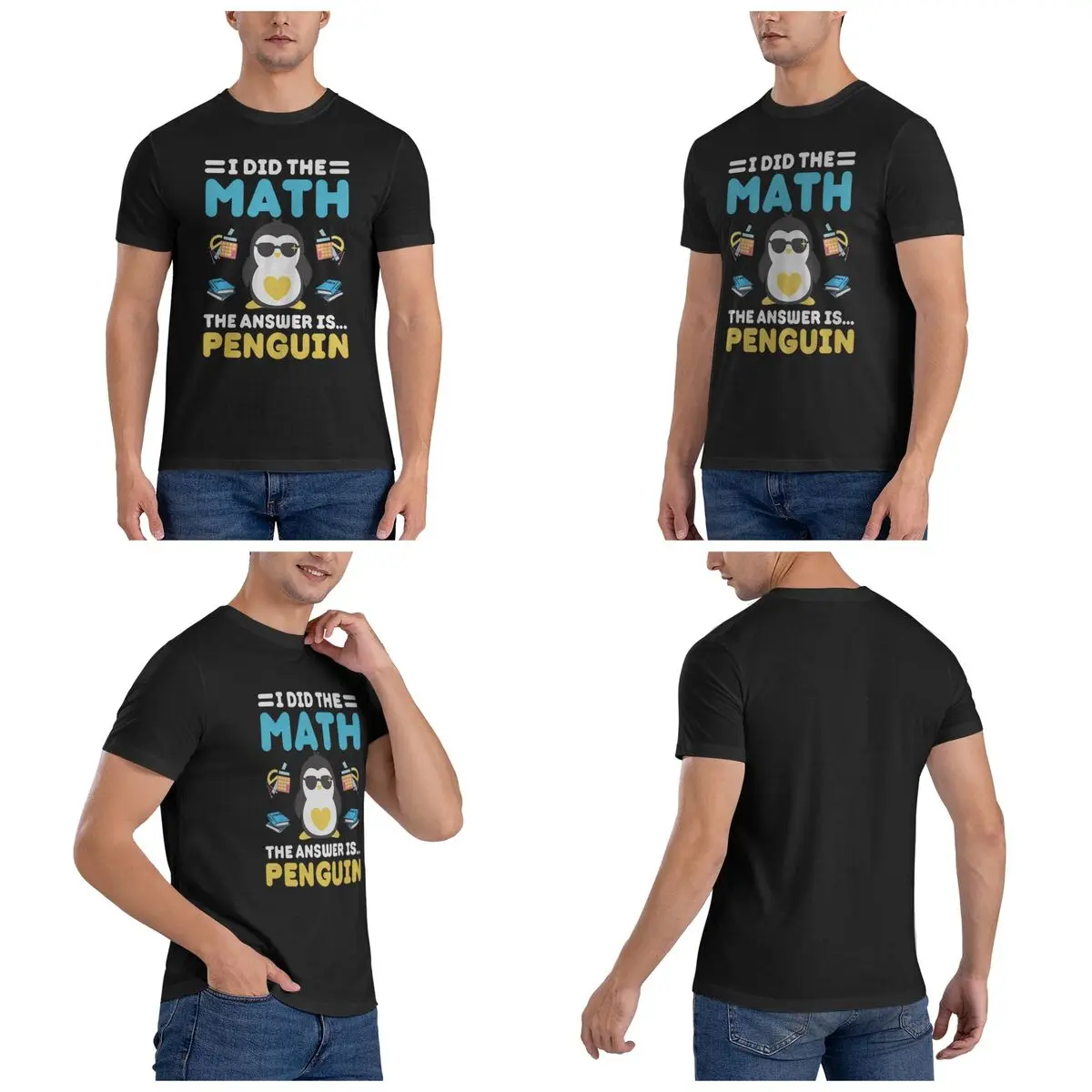 I Did The Math The Answer Is Penguin Funny Mathematician Men T-Shirt T Shirts Men's O-Neck Cotton Tees Short Summer Male