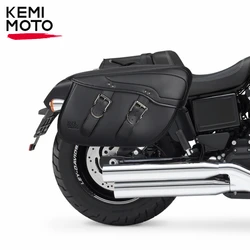 Motorcycle Saddlebag Retro Waterproof Leather Side Saddle Bags Travel Luggage Bag For Sportster 883 For Honda Shadow For Suzuki