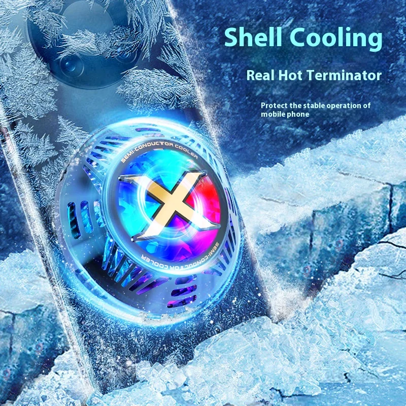 New Magnetic Tablet Semiconductor Cooling Tone Adjustable Gear with Back Clip Mobile Game Cooling Artifact Mobile Phone Radiator