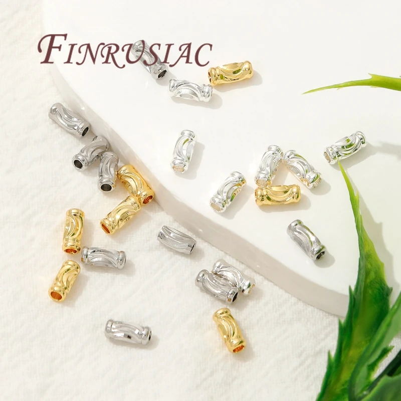 3 مللي متر * 7 مللي متر أنبوب الخرز خزر عازل 18K مطلية بالذهب فواصل للخرز ، DIY بها بنفسك مستلزمات صناعة المجوهرات ، قلادة/أساور اكسسوارات