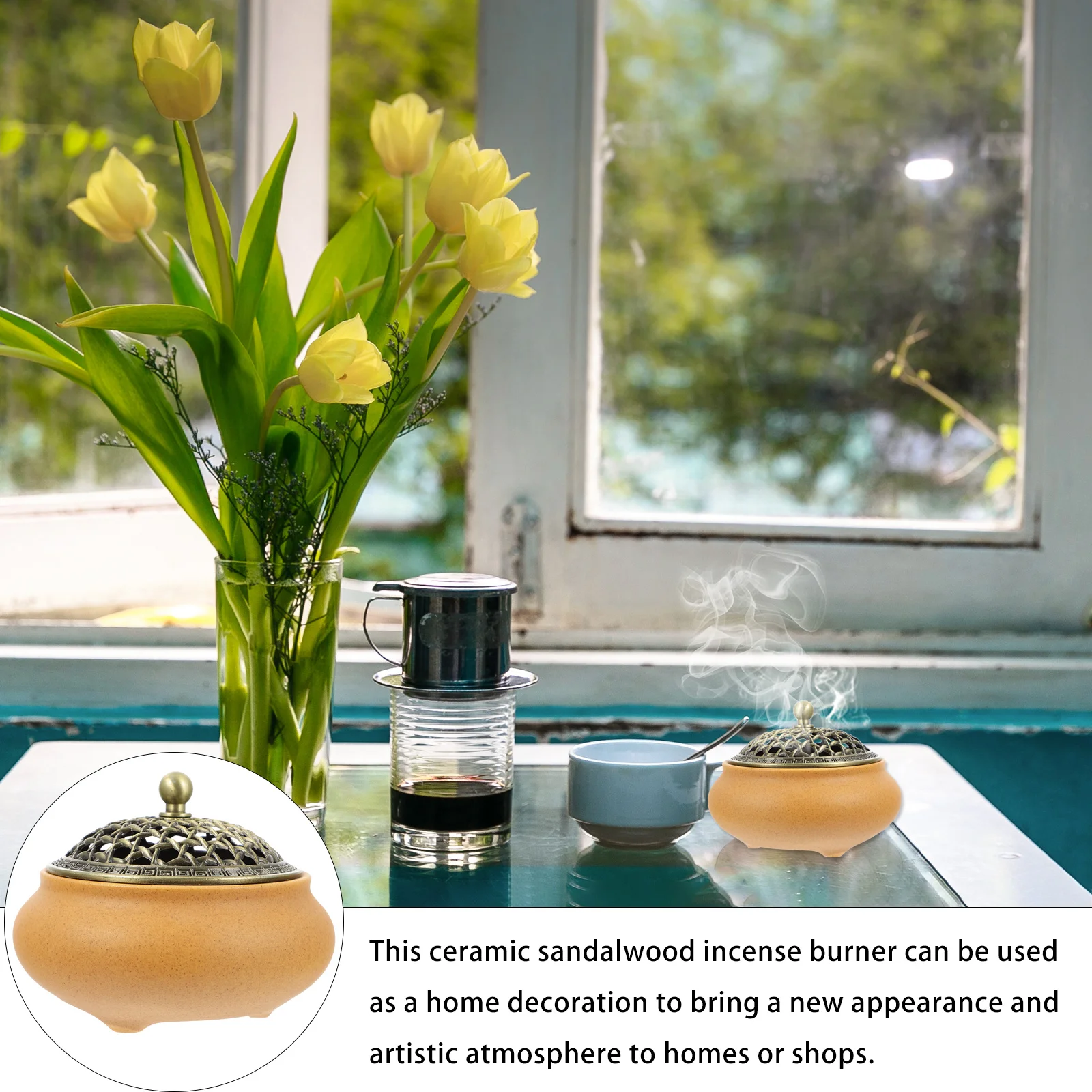 

Aromatherapy Decoration Incense Container Office Holder Ceramic Censer Creative