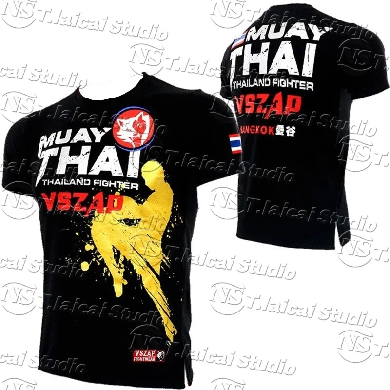 

Muay Thai Running Fitness Sports T-Shirt Men's Outdoor Boxing Wrestling Tracksuit Summer Quick Dry Women's Clothing Sweatshirt