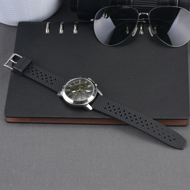 EACHE Fluorubber Watch Straps 20mm 22mm Quick Release Fluorine Silicone Watchband FKM Rubber