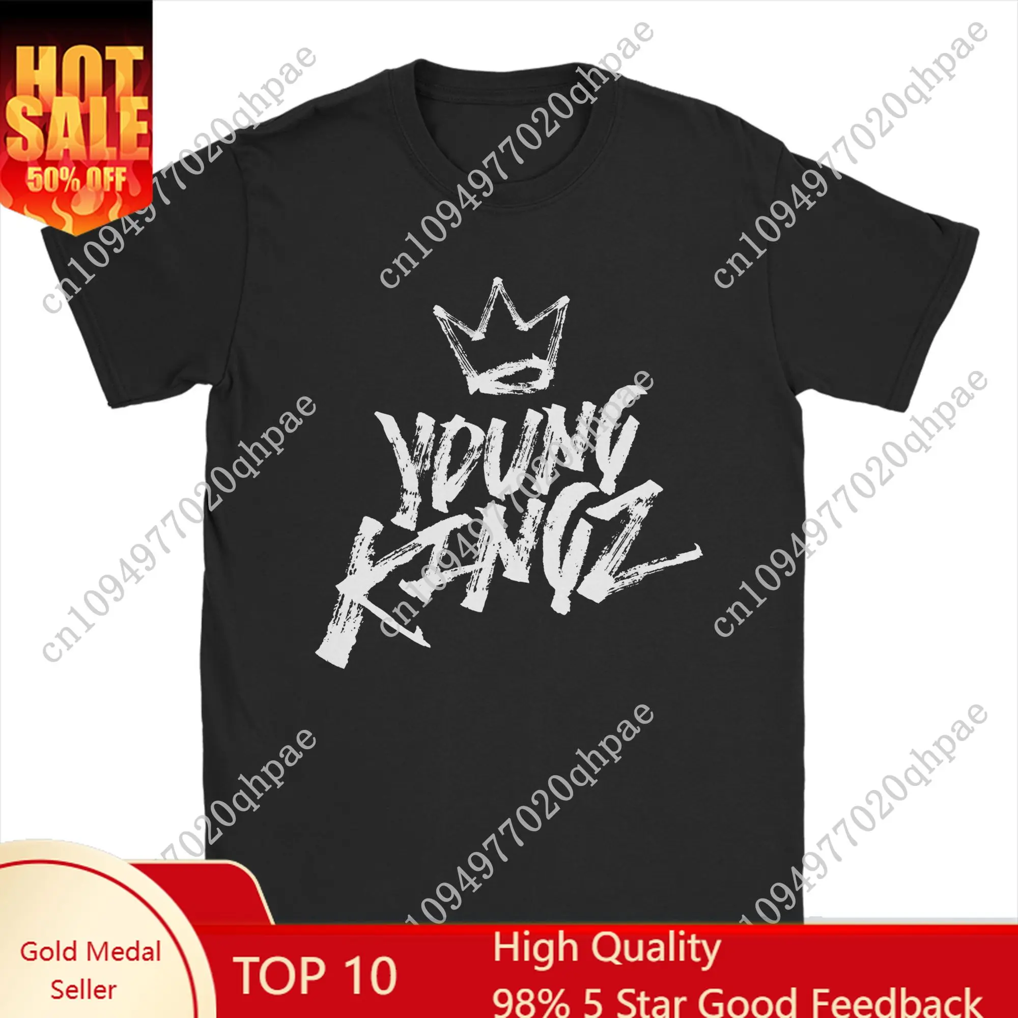 

Myke Towers Young Kingz T Shirt Men Cotton Vintage T-Shirt Round Collar Singer 2025 Tour Tees Short Sleeve merchandise Plus Size