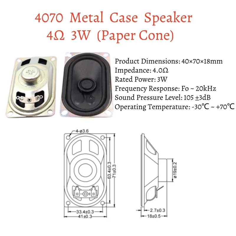Speaker 15/23/24/30/16/20/28/36/40/78mm 8/4Ω 1/2/3/5W Loudspeaker Pin-Type Plastic Metal Shell Round Square Paper Cone Speakers