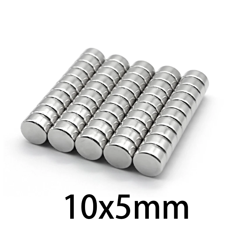 10-200pcs n35 10x5mm Round rare earth Powerful Magnet Fridge Bulk Sheet Neodymium Disc  NdFeB cirStrong Magnets 10*5mm Permanent