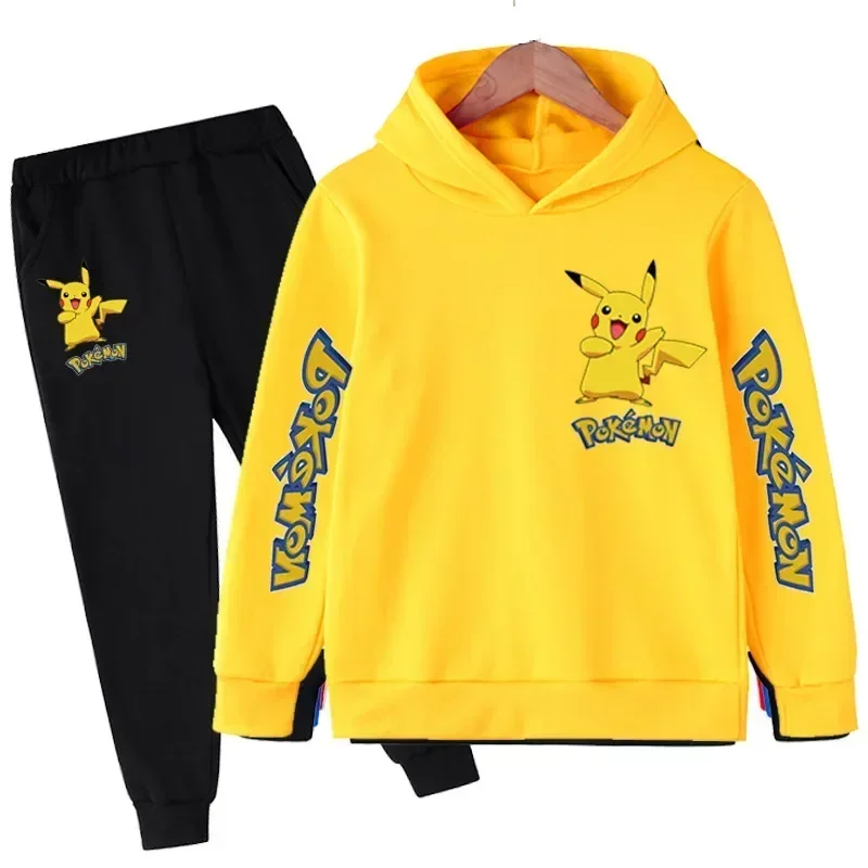 Nouveau Pikachu enfants manches longues tenues vêtements garçons 3-14 ans ensembles pour enfants garçon décontracté Pokemon image 5