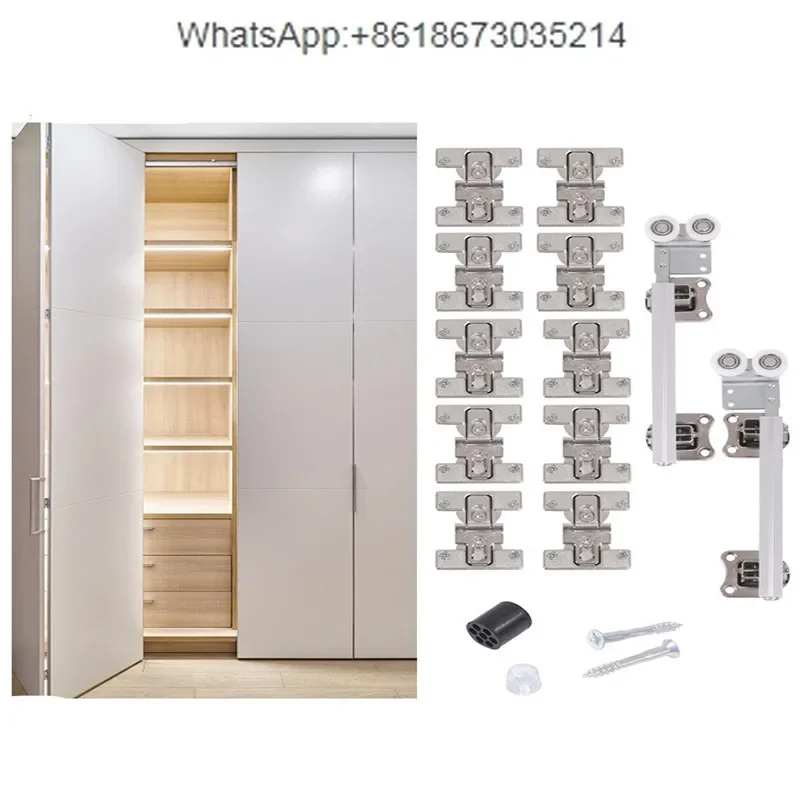 

Upper track wardrobe folding door track hinge Cloakroom Sliding door Hanging Sliding Folding door hinge hardware accessories