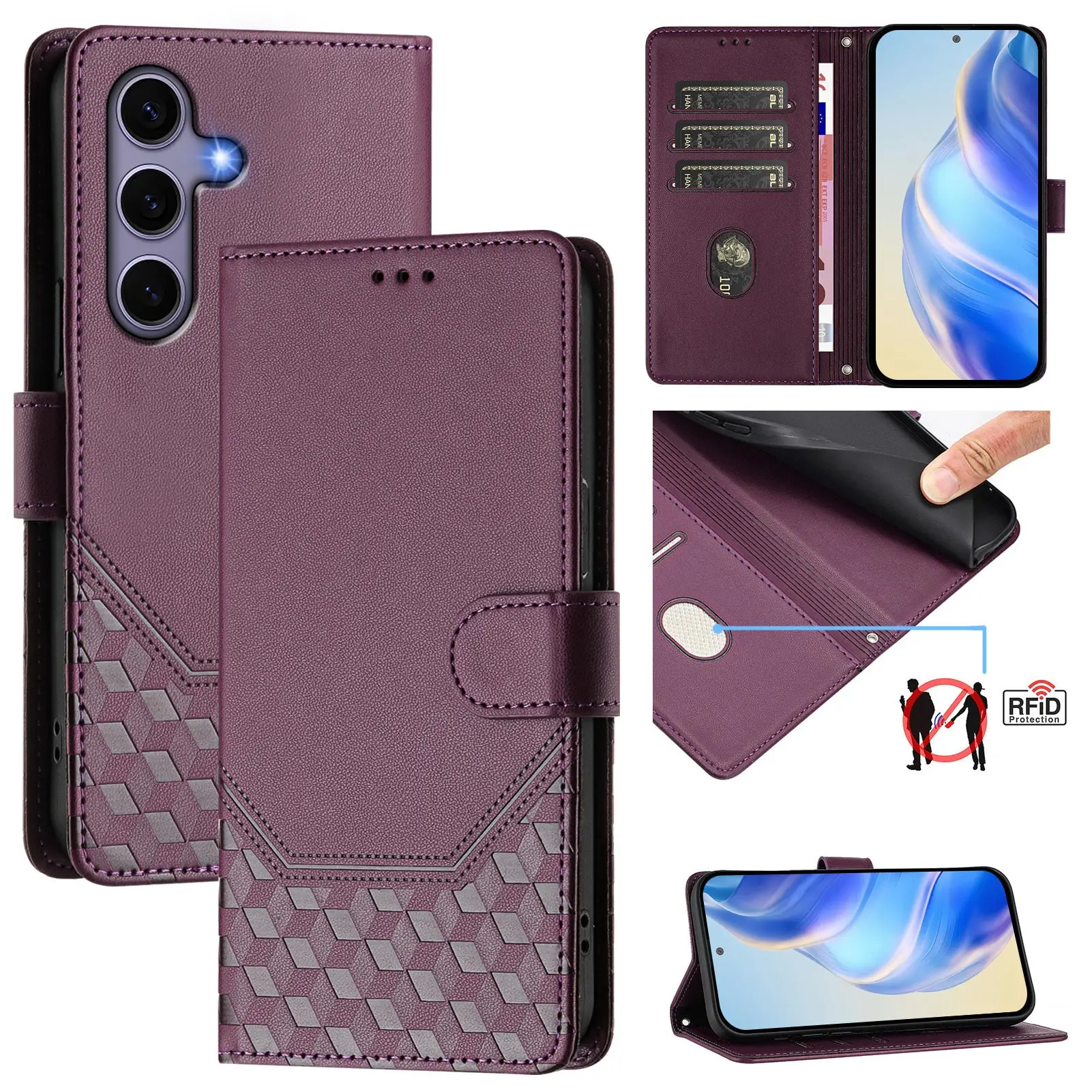 3D кожаный чехол-кошелек для телефона Samsung Galaxy S25 S24 S23 S22 S21 S20 Ultra FE Plus S10 S9 S8 Plus S6 S7 Edge Flip Cover