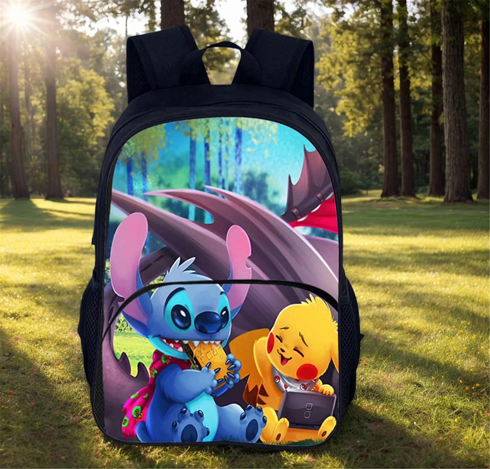 

Student Back to School Lightweight Bookbag,Stitch Canvas Daypack for Outdoor,Travel