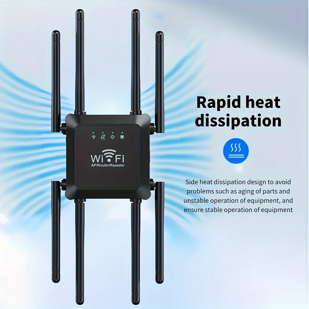 NEW 300Mbps WiFi Extender Repeater 8 Antennas WiFi Booster 2.4G WiFi Signal Amplifier Wireless Router Network for Home Office