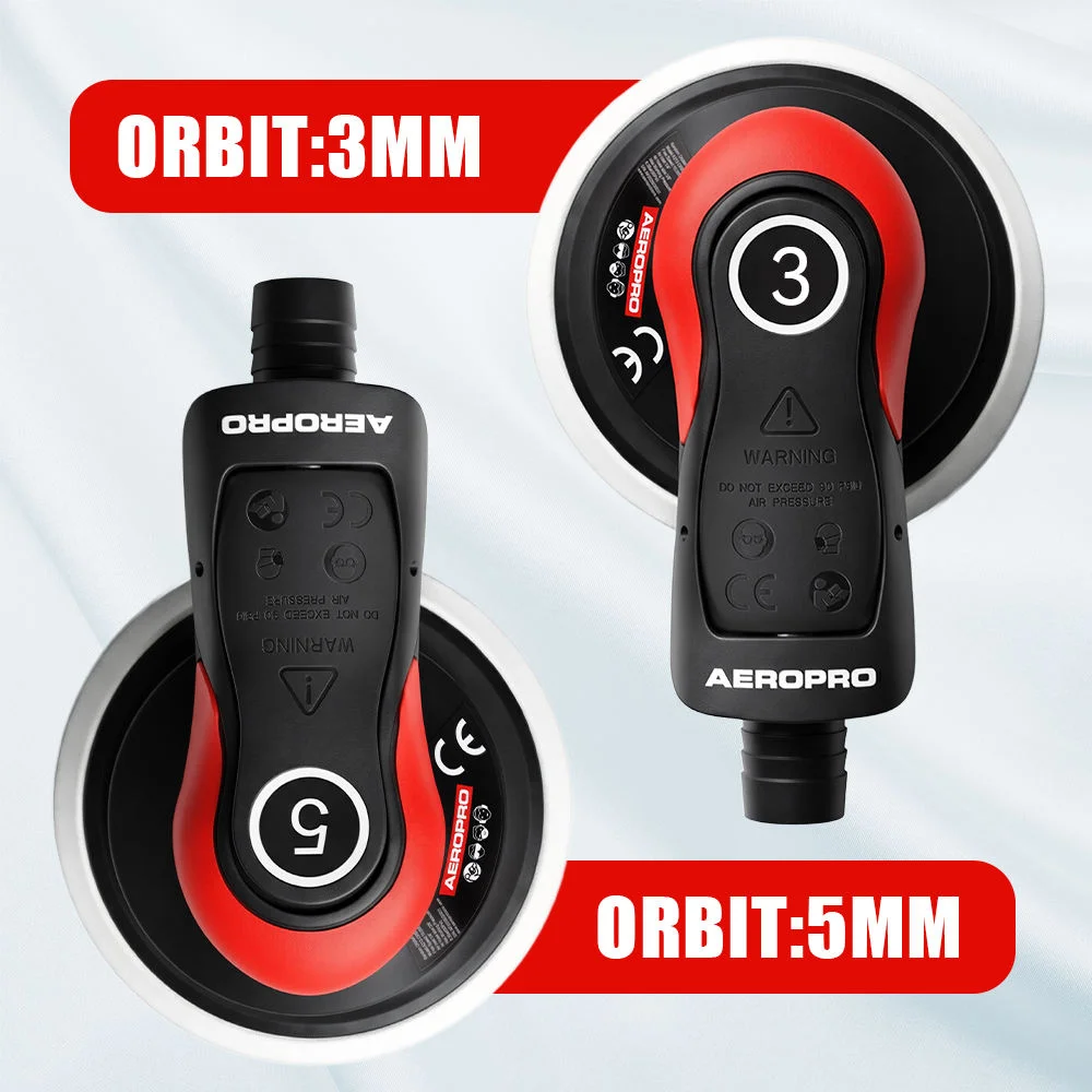 AEROPRO A313 Professional Pneumatic Random Orbital Sander 6 Inch Dual Action Air Sander with Central or Self‑Vacuum Function