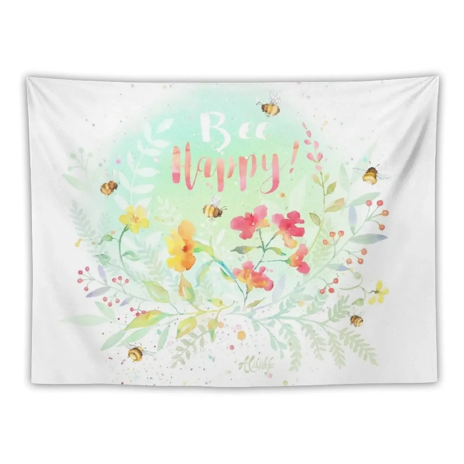 

Bee Happy! Springtime Tapestry Home Decorating Wall Decoration Room Decore Aesthetic Tapestry