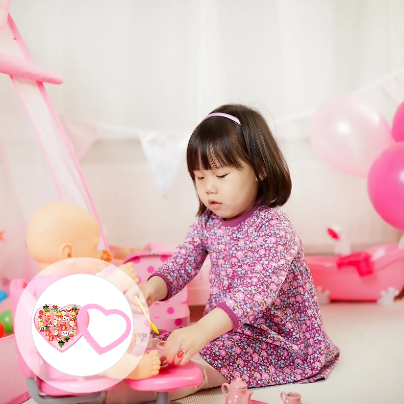 

36pcs Christmas Finger Rings Set Plastic Kids Rings Xmas Gift For Children Party Supplies Play Cosmetics Accessories