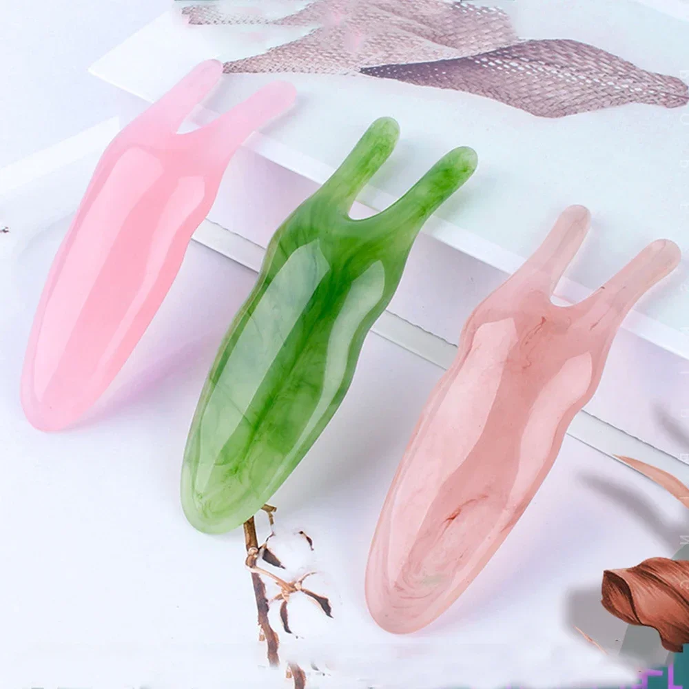 Resin Face Lifting Guasha Scraping Massage Roller Beauty Tool Anticellulite Plate Reduce Puffiness Nose Bridge Lift Up Massager