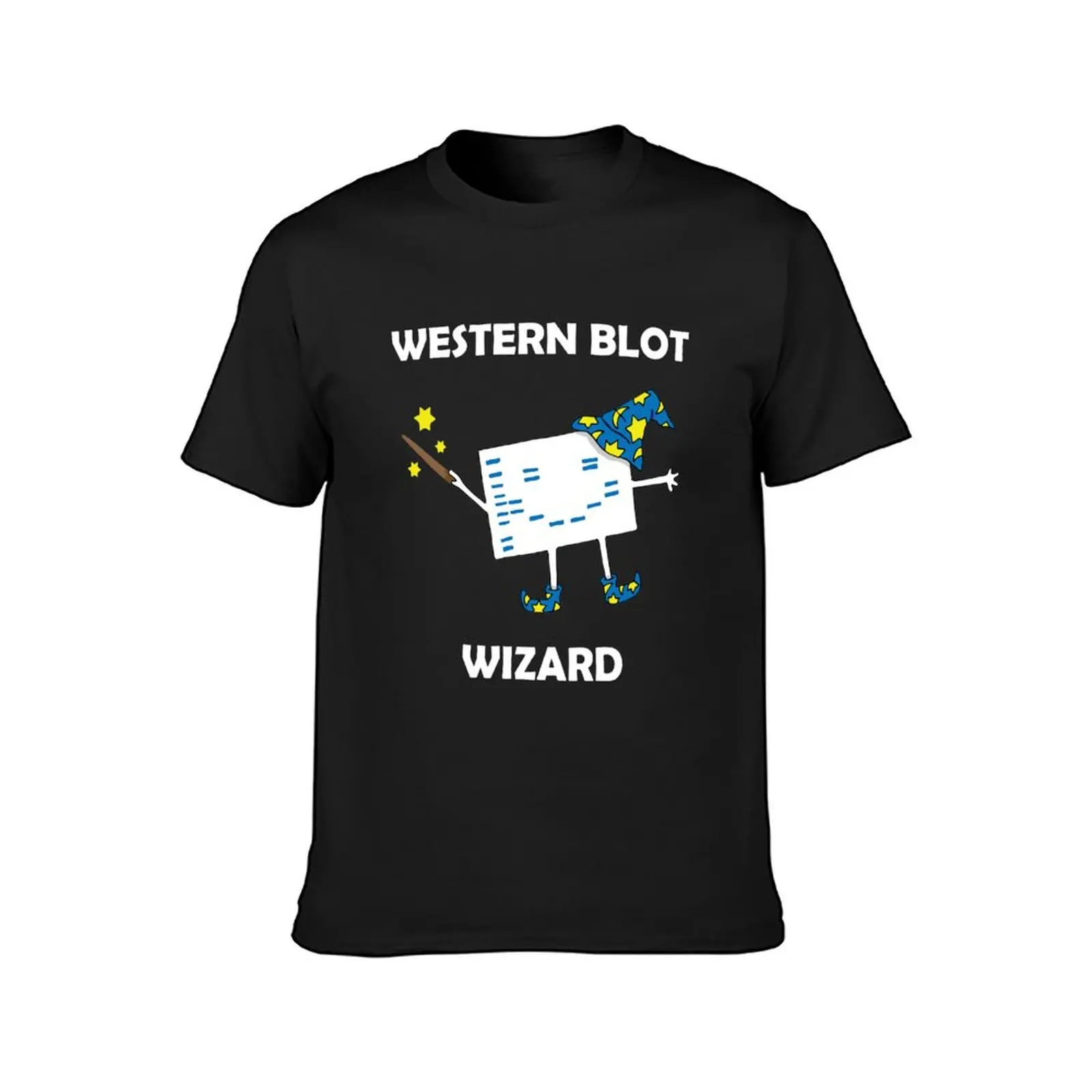 Western Blot Wizard, he loves Cell Biology! T-Shirt customs Short sleeve tee mens vintage t shirts