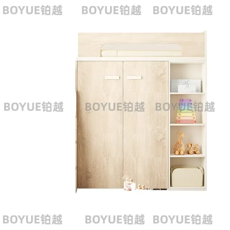 Multifunctional Wardrobe Bed with Panoramic Storage Lower Cabinet Space Saving High Low Bunk for Small Apartment Integrated