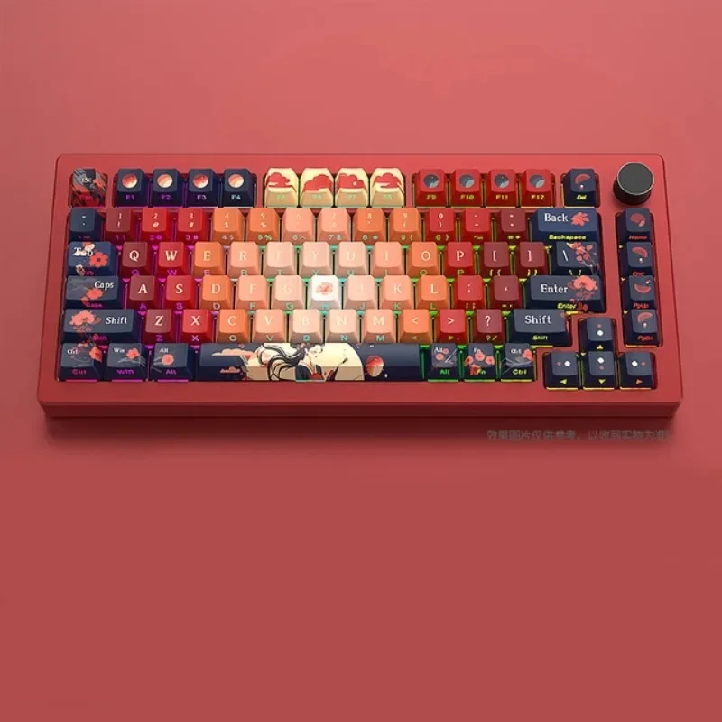 Imagem -02 - Estilo Chinês 128 Teclas Keycap Conjunto Cereja Lado Gravado Rgb Retroiluminado Teclado Tampas para mx Switch Gaming Teclado Mecânico Keycap