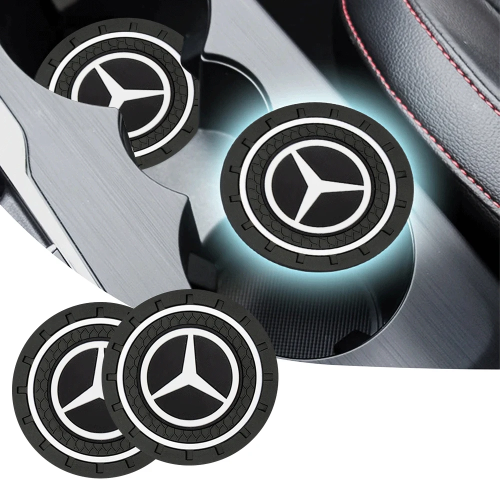 1/2 шт. автомобильный противоскользящий коврик для чашки с водой, слот для Mercedes Benz W211 W203 W204 W210 W124 AMG W202 CLA W212 W220 W205 W169