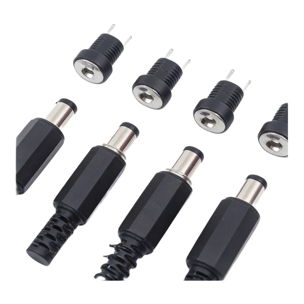 5 Pair Connectors DC Power Connectors Screw-Twist Strain Relief Socket Panel Aperture 12mm Total Length 48.5mm