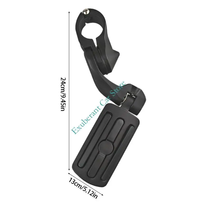 Adjustable Motorcycle Crash Bar Highway Foot Pegs, Clamp On Footrests with Rubber Pad Grip for Daily Commutes and Road Use