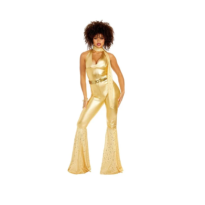 Disco costume Halloween retro 60-70s hippie party makeup dance hip-hop performance costumes