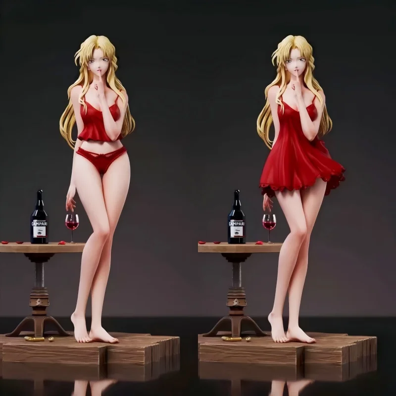 Auf Lager: St. Vermouth Detective Conan Anime-Figur, 31cm, bewegliche PVC 1/6 Skala GK Statue – Rotes Nachthemd, sexy Pose, Modellspielzeug, Geschenke