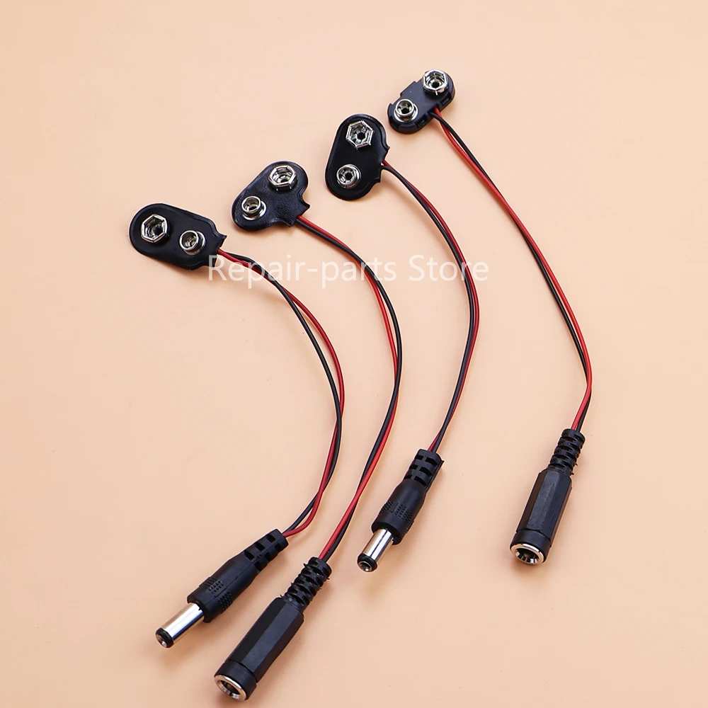 9V DC Battery Power Cable Plug Clip Barrel Jack Connector for Arduino 5.5x2.1mm T/I-Type for LED Strip