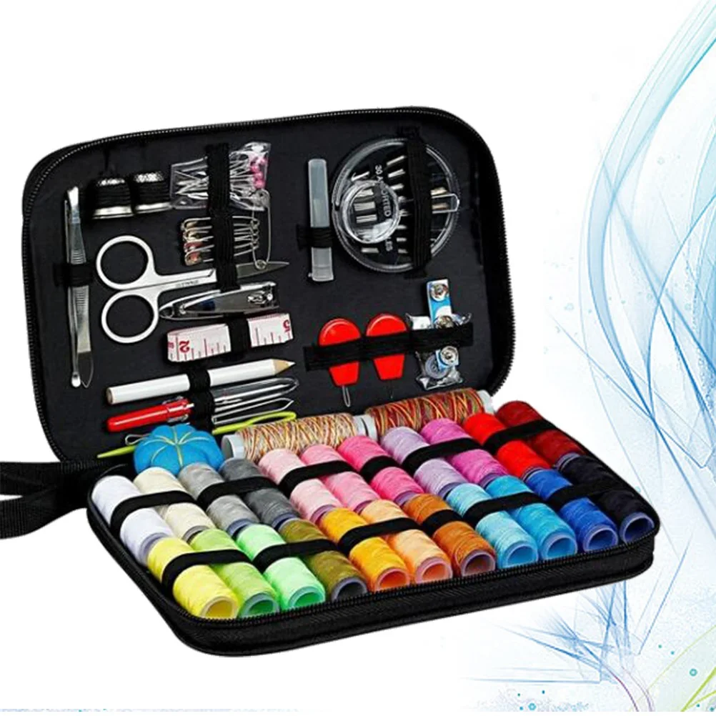 

98Pcs Sewing Kit Compact Portable Needle Threader Measuring Tape Scissors DIY Repair Tools for Home Travel Emergency Use