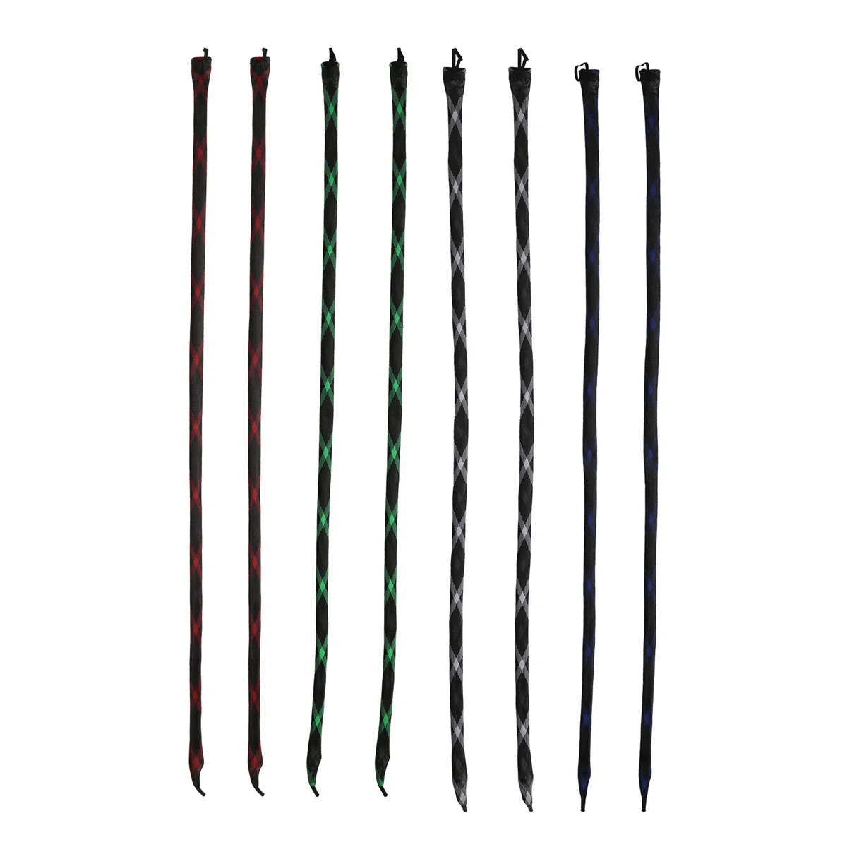 SMIEA 8Pcs Fishing Rod Sleeve Sock,Fishing Rod Cover Scalable Braided Mesh Rod Sleeve Fishing Tools Accessories with Lanyard
