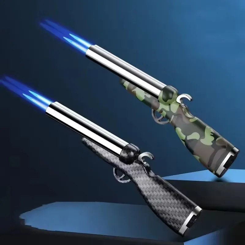 Metal Personalized Inflatable Lighter Windproof Jet Flame Pistol Outdoor Portable Lighter Cigarette Accessories Men's Gift - Detail 1